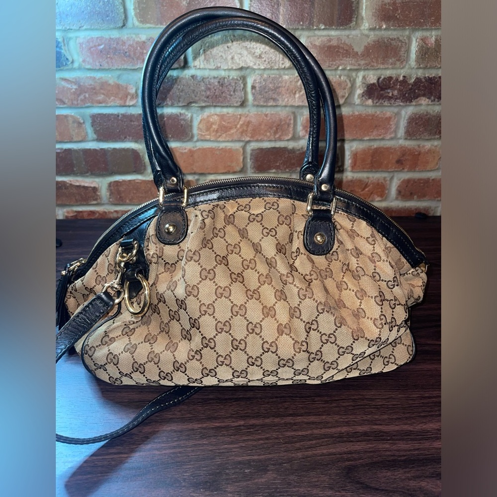 Gucci Sukey Canvas Monogrammed Bag